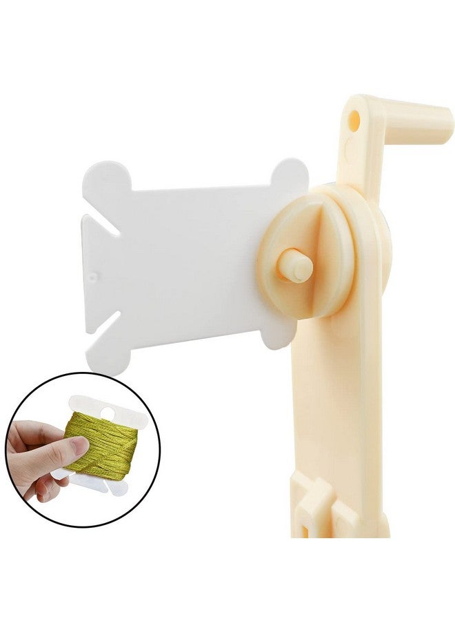 yuntop 120 Pcs Plastic Floss Bobbins With 1 Pcs Bobbin Winder For Cross Stitch Embroidery Cotton Thread Embroidery Floss Thread Craft Diy Sewing Storage Thread Organizer Holder Embroidery Diy Cards (White)  - Image 3