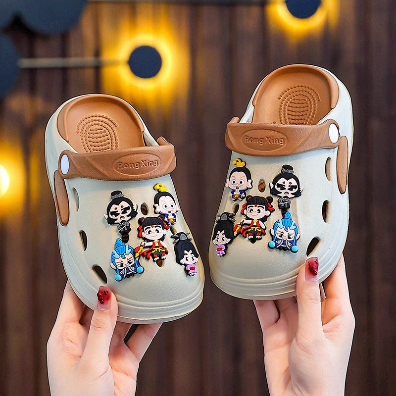 Nezha Ao Bing Xia New Cute Cartoon Boys And Girls Clogs Non-Slip Outer Wear Breathable Home Thick-Soled Clogs - Image 2