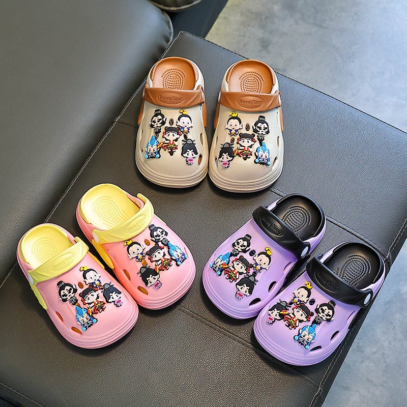 Nezha Ao Bing Xia New Cute Cartoon Boys And Girls Clogs Non-Slip Outer Wear Breathable Home Thick-Soled Clogs - Image 3