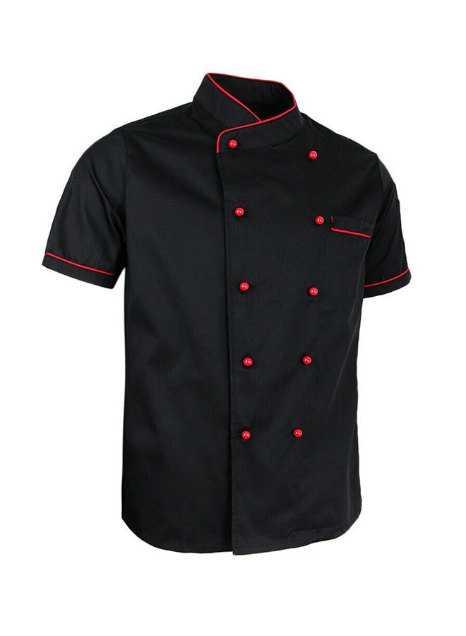 Short Sleeve Chef Jacket Black - Image 3