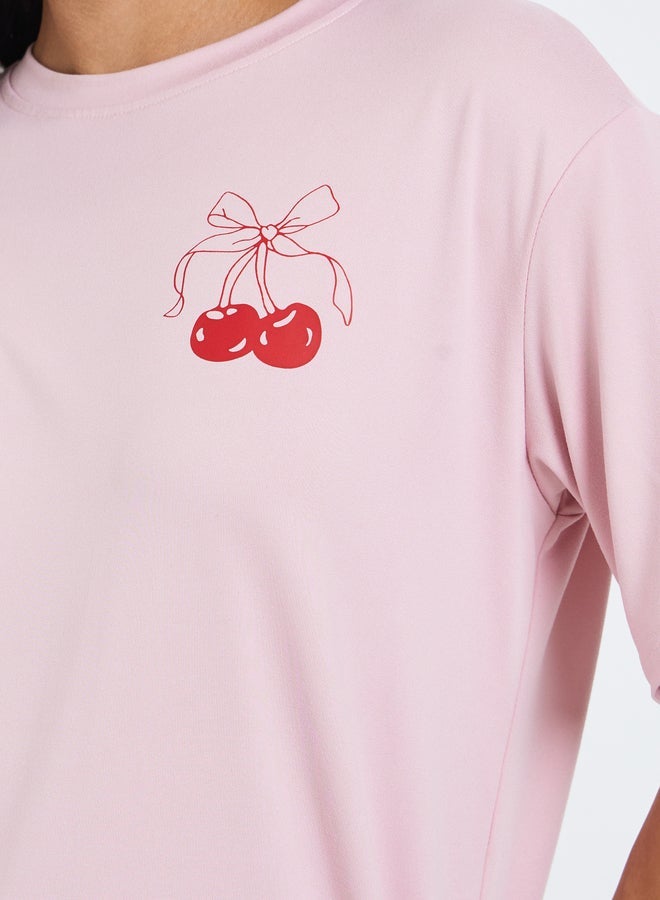 Styli Women Pink Graphic Print T-Shirt - Image 3