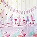 Blue Panda 195Piece Pink Baby Girl Dinosaur Birthday Party Supplies with Plates Napkins Cups Cutlery Banner Hats Table Covers Serves 24 Pastel Pink Dinosaur Party Decorations - Image 2