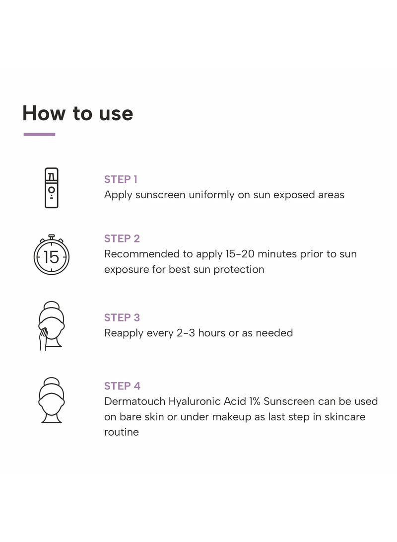 DERMATOUCH Hyaluronic Sunscreen Hydrating Ultra Light Aqua Gel With Spf 50 PA++++ For Broad Spectrum, UV A, UV B & Blue Light Protection For Oily Skin - 50G - Image 5