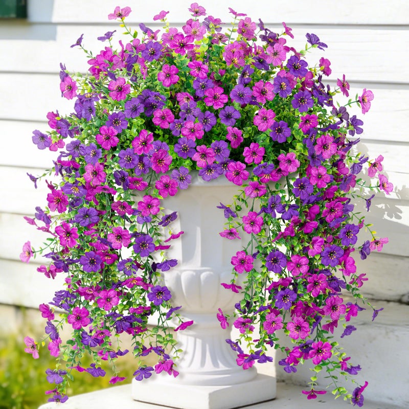 ADXORA Fake Artificial Hanging Flowers for Outdoor Spring Decor 2PCS Faux Silk Flowers Plants for Outdoor Outside Planter UV Resistant Daisy for Porch Front Door Patio Balcony Yard Decor - Image 1