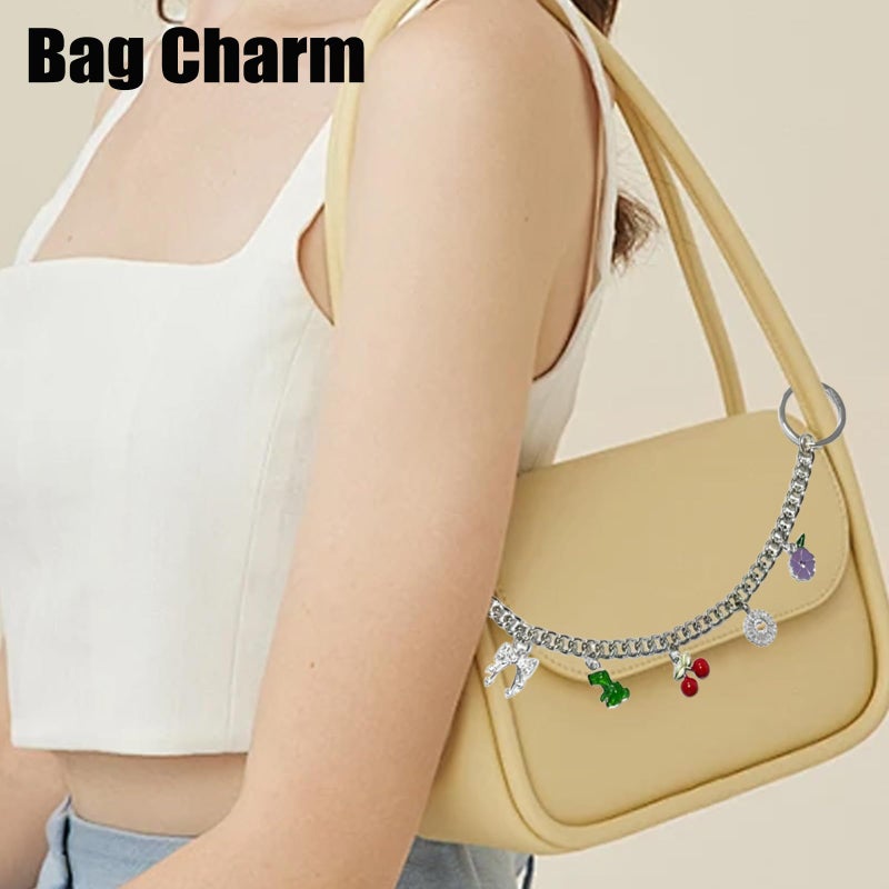 LSBDJDL ï»¿Silver Cute Bag Charms Wallet Chain Keychains Gold Chain For Purse Purse Accessories For Handbags For women (silver dinosaur) - Image 5