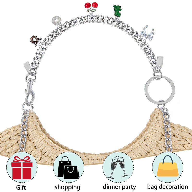 LSBDJDL ï»¿Silver Cute Bag Charms Wallet Chain Keychains Gold Chain For Purse Purse Accessories For Handbags For women (silver dinosaur) - Image 4
