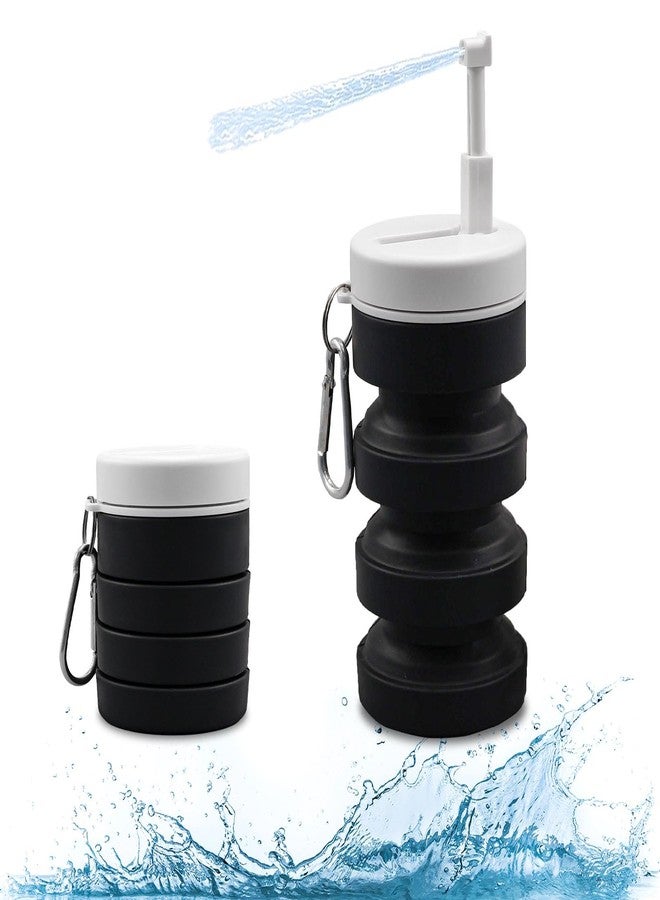outtip Collapsible Portable Bidet for Travel Small Mini Peri Bottle with Sprayer, 300ml Travel Size Expandable Handheld Backpacking Bidet for Home, Outdoors, Camping Foldable Peri Bottle Women Men Black（1pc） - Image 1