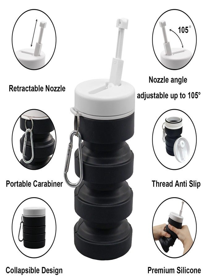 outtip Collapsible Portable Bidet for Travel Small Mini Peri Bottle with Sprayer, 300ml Travel Size Expandable Handheld Backpacking Bidet for Home, Outdoors, Camping Foldable Peri Bottle Women Men Black（1pc） - Image 3