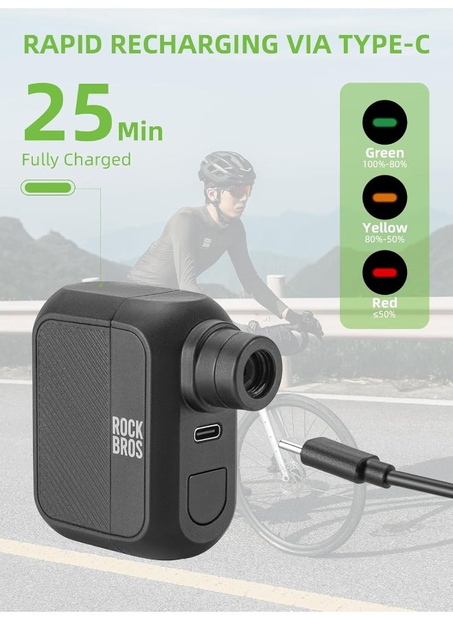 Rockbros ROCKBROS Mini Bike Pump Portable Bike Tire Pump 100PSI Electric Bike Pump Mini Air Pump Tire Inflator Rechargeable with Presta Schrader Valve  - Image 5