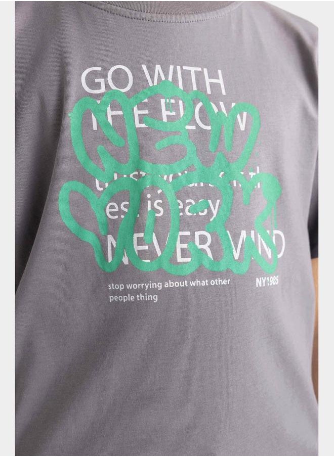 DeFacto DeFacto Kids Round Neck Printed Short Sleeve T-Shirt  - Image 5