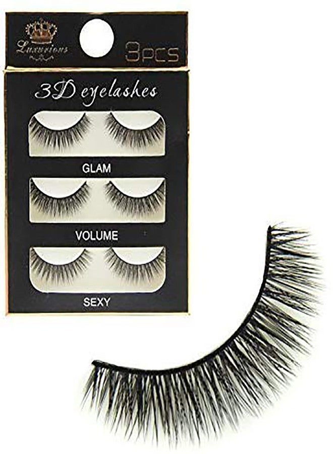Scheibe Luxurious 3D Eyelashes Set, 3 Pairs - Glam, Volume, Sexy - Image 1