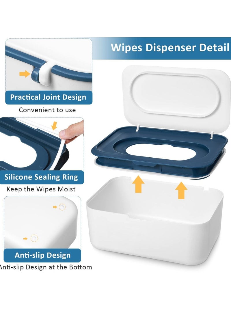 SYOSI Wipes Dispenser, Tissue Box Holder Cover, Baby Diaper Wipes Case with Lids, Wipe Holder for Baby & Adult, Wipe Container with Sealing Design, Keeps Wipes Fresh Non-Slip, Easy Open/ Close 2Pcs - Image 5