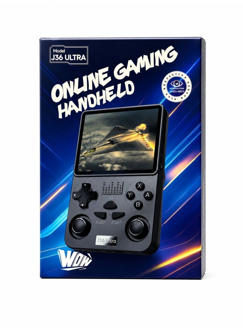 J36 Ultra Online Gaming Handheld Console Portable Retro Game Player with IPS Screen, Dual Joystick, Built-in Games & Multimedia Support,Youtube support