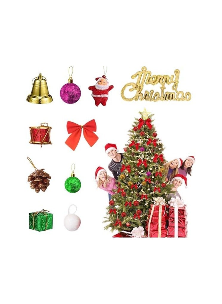 Christmas Decoration Set Assorted Shapes Christmas Tree Pendants, Multi Color - Image 2