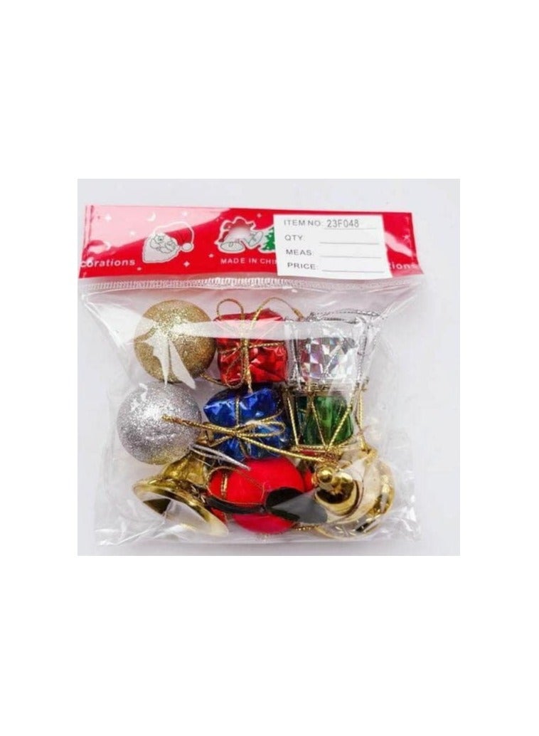Christmas Decoration Set Assorted Shapes Christmas Tree Pendants, Multi Color - Image 3