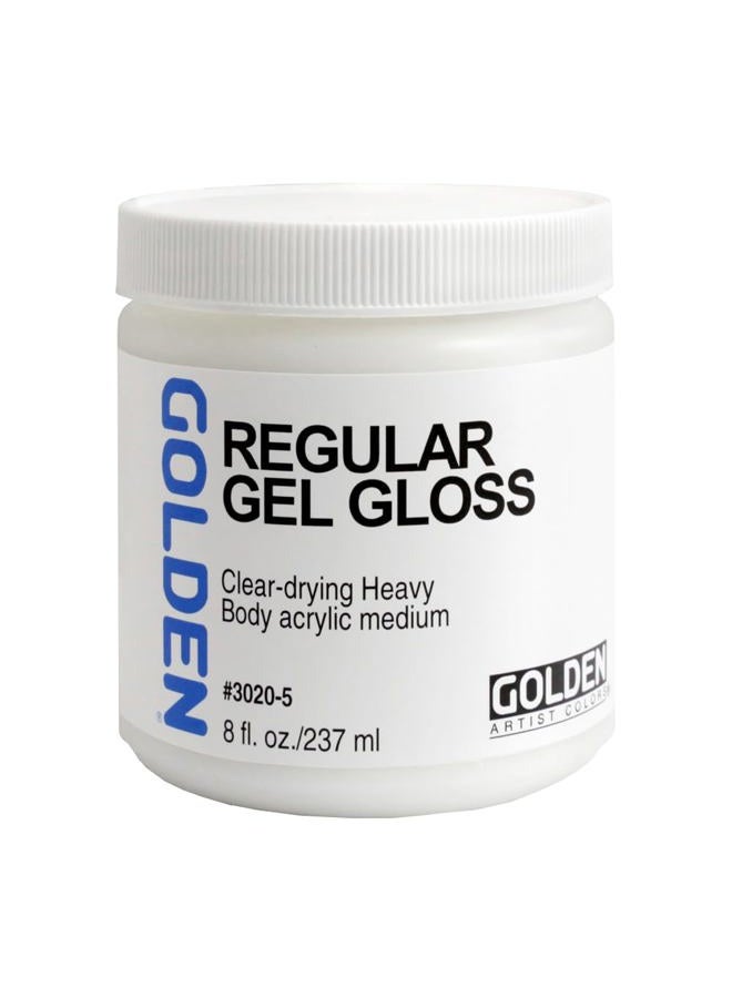 Golden Regular Gel Gloss by GOLDEN, 8 fl. oz. Jar, Professional Acrylic Gel Medium, Transparent - Image 1
