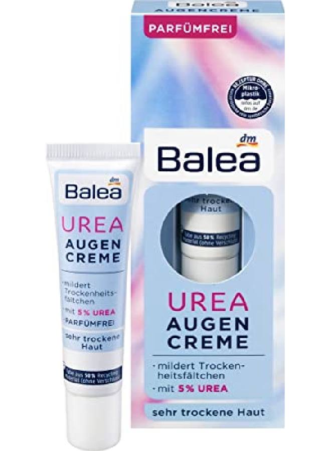 balea كريم محيط العين للبشرة الجافة جداً (5% يوريا) ترطيب مثالي يقلل من الخطوط الجافة والتجاعيد نباتي / غير مختبر على الحيوانات 15 مل - Image 1