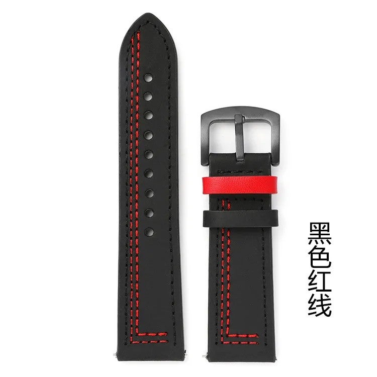 Bluejw 20mm 22mm Genuine Leather Watch Strap Replacement for Huawei GT Series Samsung Galaxy Watch Garmin Fenix & Forerunner – Durable Leather Watch Band with Quick Release - Image 1