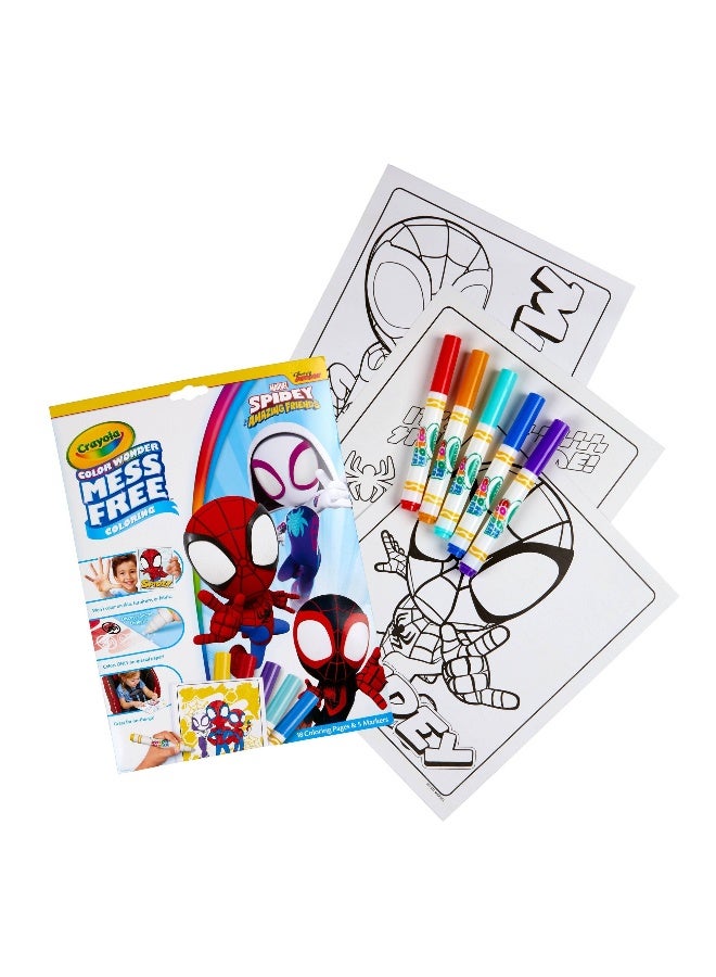 Crayola مجموعة تلوين كرايولا مارفل سبايدي وأصدقائه المدهشين بدون فوضى - Image 1