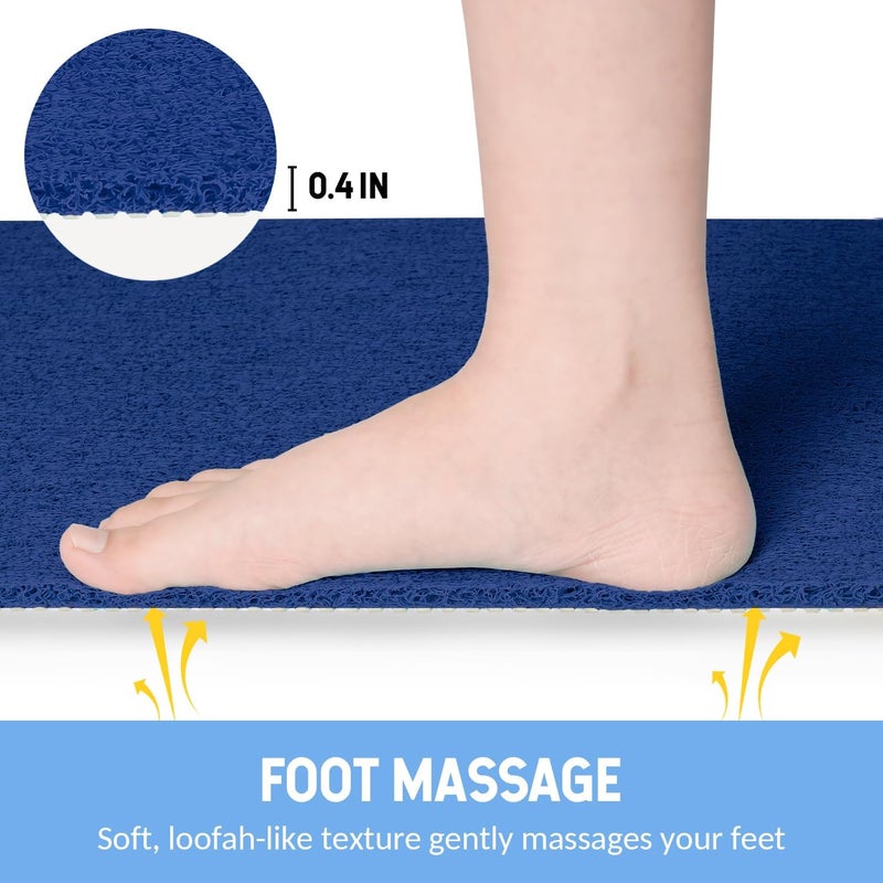 Hargiis Non-Slip Bathtub Mat, Anti Slip Shower Mat, Fast Drying Bathtub Mats, Foot Scrubber Mat, Anti Slip Mat for Tub, Floor, Bathroom, Kitchen, Home, Hotel (Navy Blue 24"×16") - Image 5