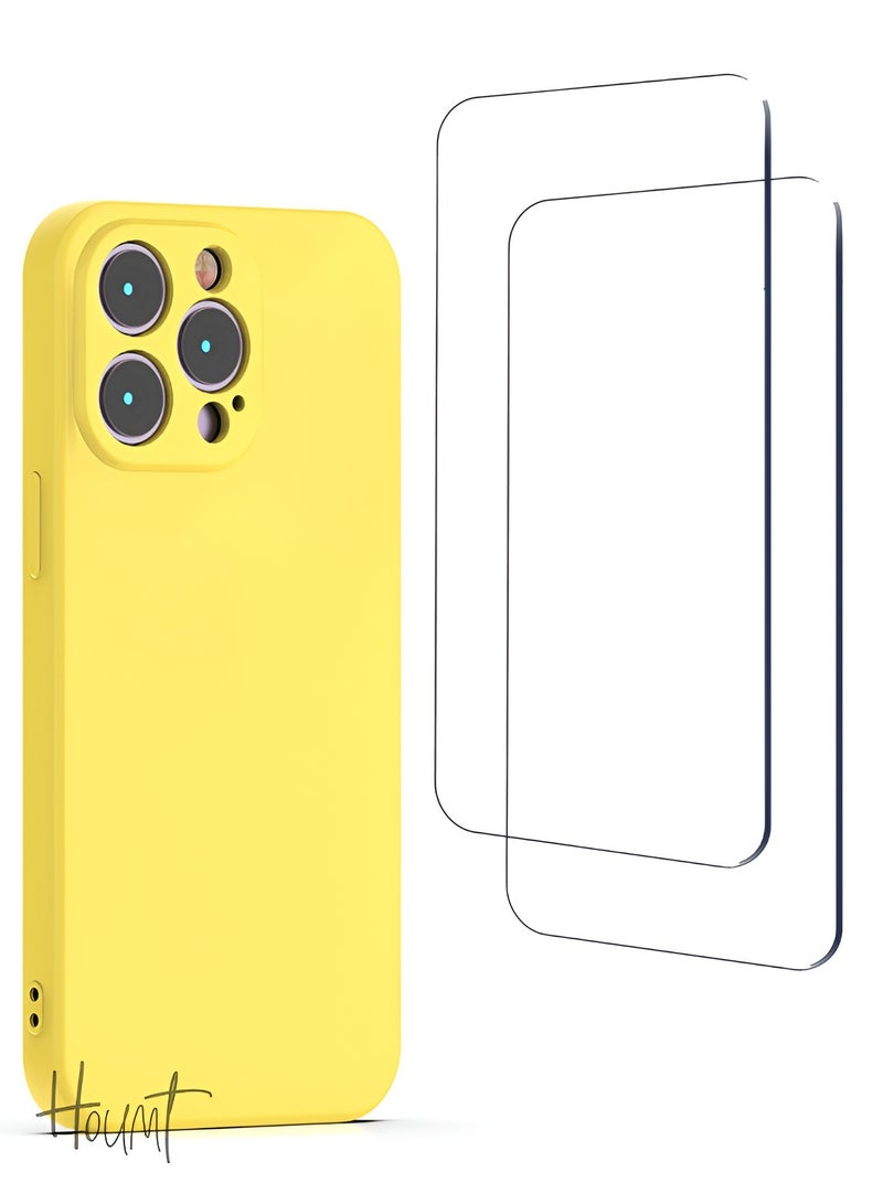 Houmt iPhone 14 Pro Max Case 6.7 Inch with 2Pack Screen Protector Soft Liquid Silicone Cover - Slim Fit Camera Protective Phone Case for Apple iPhone 14 Pro Max - Image 1