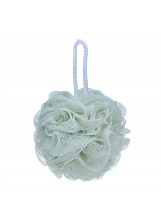 LissomPlume Mesh Pouf Bath Sponge Exfoliating Shower Ball Pom Cleaning Accessory Green Color - Image 1