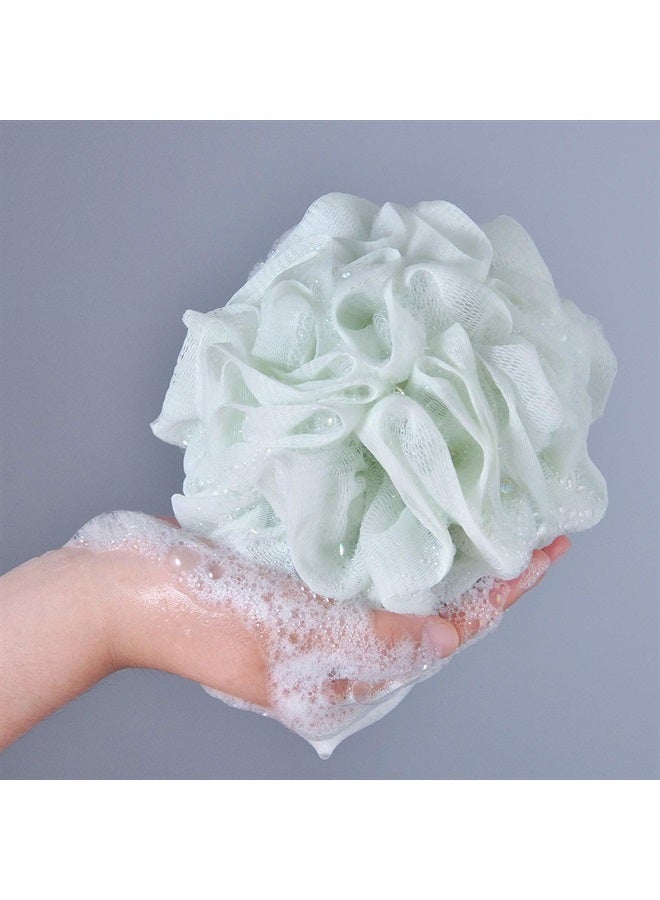 LissomPlume Mesh Pouf Bath Sponge Exfoliating Shower Ball Pom Cleaning Accessory Green Color - Image 2