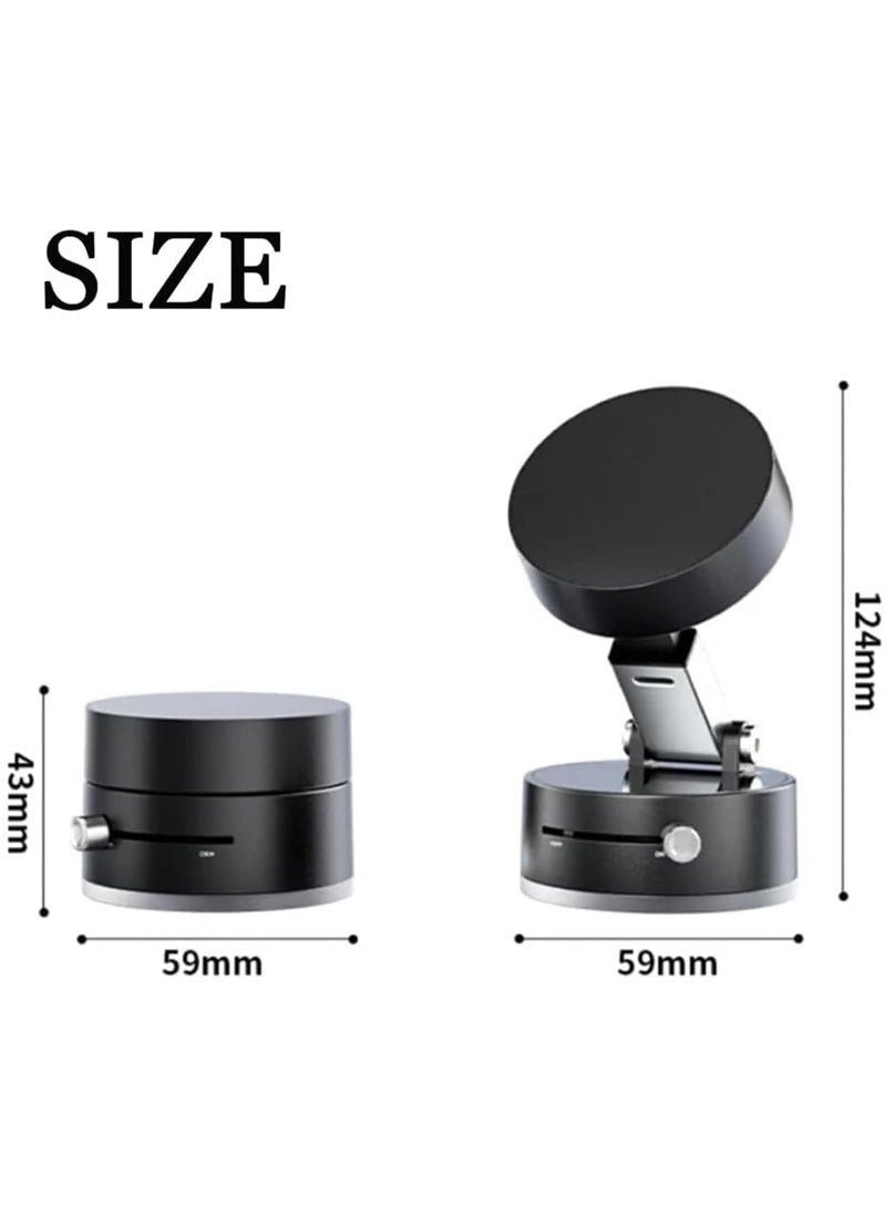 2025 New Vacuum Suction Magnetic Phone Holder, 360 Degree Rotating Magnetic Phone Holder, Dual-Sided Foldable Retractable Phone Holder for All Phones/Gym/Bathroom/Car/Mirror (Black) - Image 4