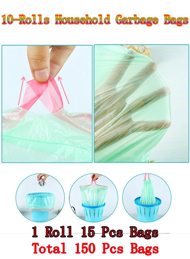 10 مجلدات من أكياس القمامة المنزلية ، أكياس البلاستيك في علب القمامة ، أكياس التصنيف المحمولة في حبل الضخ ، مناسبة للمطبخ المنزلي / المكتب / الفندق / المدرسة - Image 4