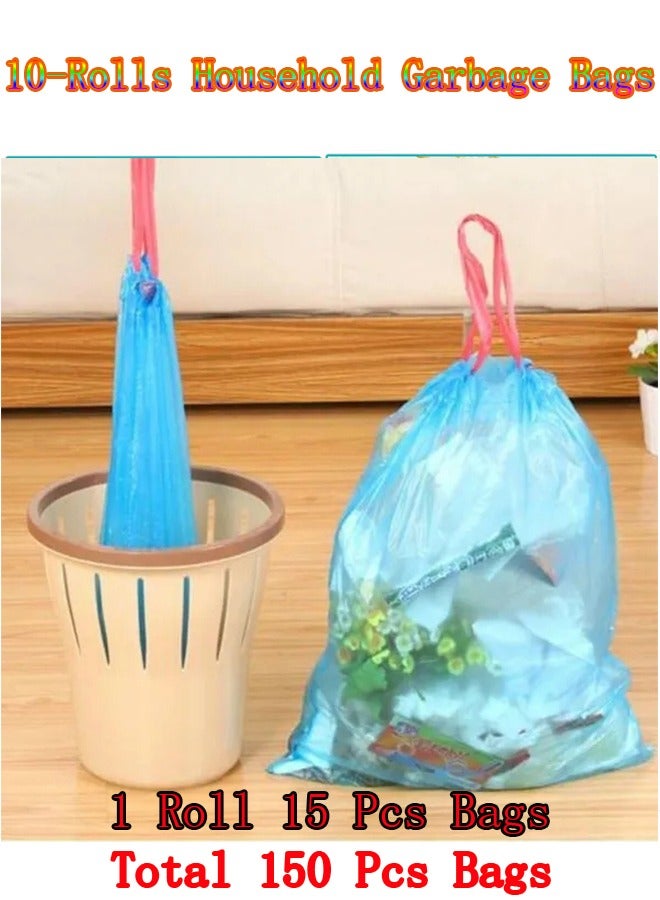 10 مجلدات من أكياس القمامة المنزلية ، أكياس البلاستيك في علب القمامة ، أكياس التصنيف المحمولة في حبل الضخ ، مناسبة للمطبخ المنزلي / المكتب / الفندق / المدرسة - Image 5