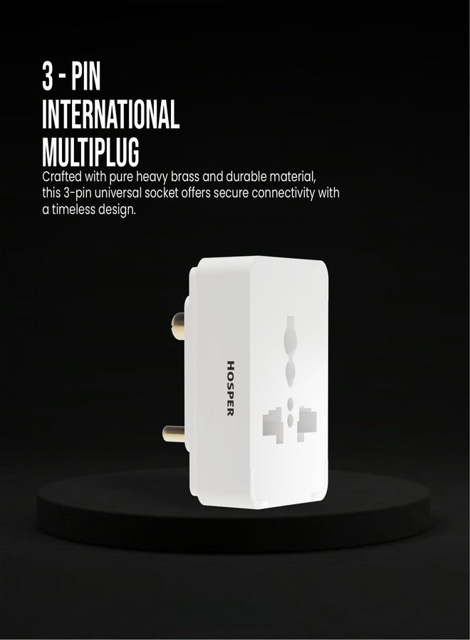 HOSPER - International Multi Plug with Socket Spark Shield(Pack of 2) - Universal Travel Adapter for US, UK, EU, AUS Plugs - Safe & Compact Travel Plug with Spark Protection - Suitable for All Devices - Image 4