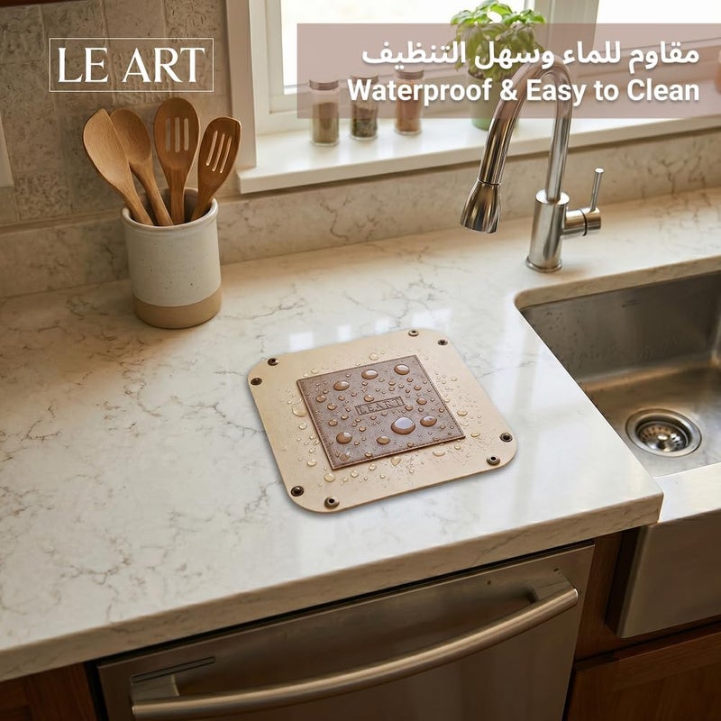 لي آرت صينية LEART - صينية صغيرة ومدمجة لتخزين الأغراض المتنوعة | مناسبة للمكتب، جانب السرير، أو مدخل المنزل | تُستخدم لتخزين المفاتيح، العملات، الأدوات المكتبية، والمجوهرات (لون بني شوكولاتة) - Image 5