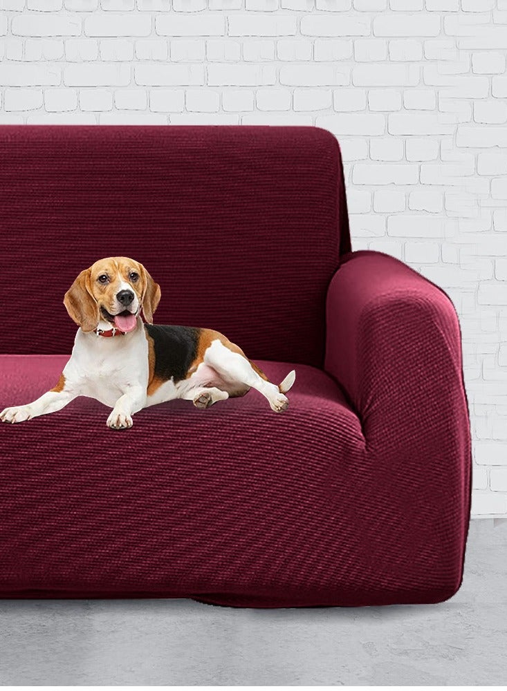 CATANES Thick Couch Covers, Sectional Sofa Stretch Slipcover Living Room Dogs Pets, Washable Durable Furniture Protector MARON (90cm * 140cm) - Image 4