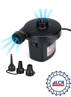 Electric Inflate/Deflate Air Pump with 3 Nozzles For a Car, Perfect for Deflate Inflatable Cushions, Air Mattress Beds, Boats, Swimming Ring and Indoor/Outdoor Camping