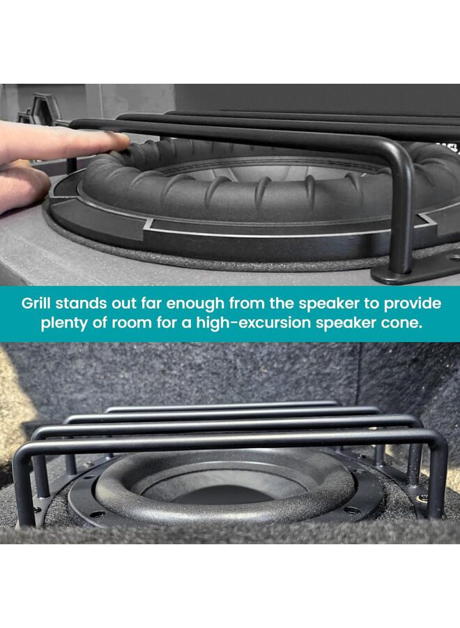 Metal Subwoofer Grill, 4 bar Audio Speaker Grill Cover Protector, 8 Inch Black Car Bar Grille Sub Grill Cover - Image 3