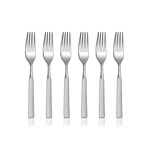 Shri & Sam Jewel Stainless Steel Dinner Fork Set, 6 Pieces, Silver - Image 1
