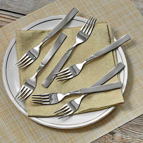 Shri & Sam Jewel Stainless Steel Dinner Fork Set, 6 Pieces, Silver - Image 2