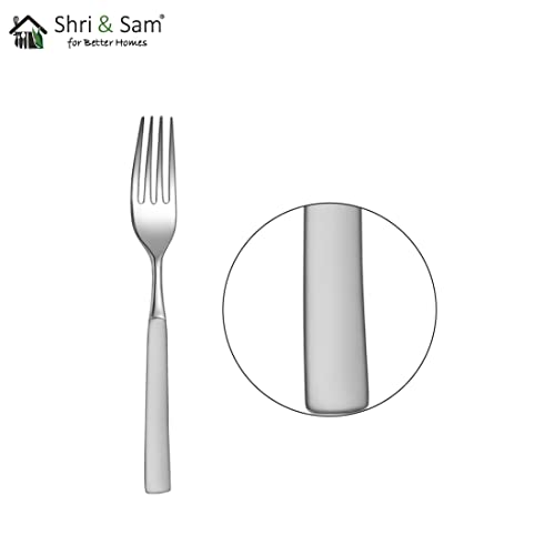 Shri & Sam Jewel Stainless Steel Dinner Fork Set, 6 Pieces, Silver - Image 4