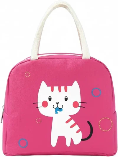 Mobcos Mobcos Cat Pink Large Capacity Insulated Lunch Bag | Waterproof & Stain-Resistant Meal Tote with Advanced Temperature Retention | Durable Polyester Lunch Bag for Office & School