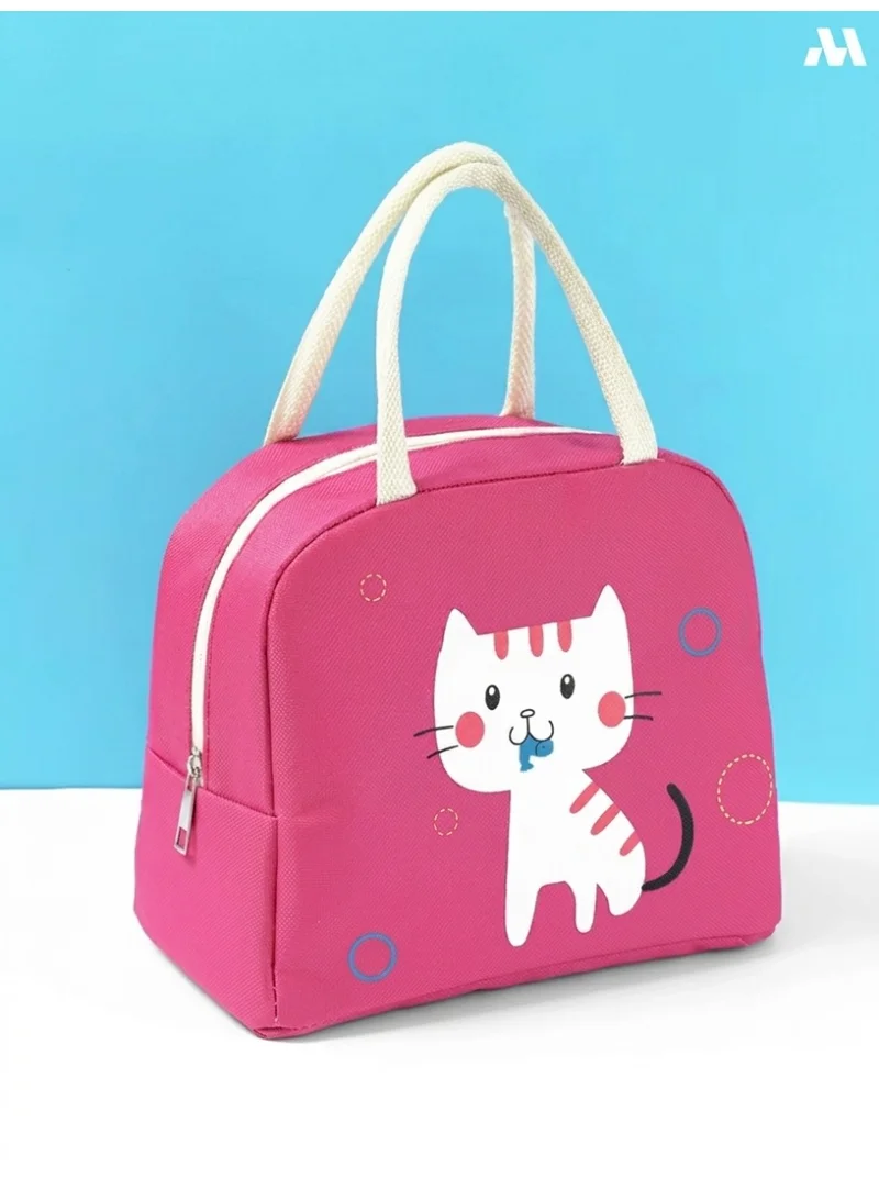 Mobcos Cat Pink Lunch Bag Mobcos Cat Pink Large Capacity Insulated Lunch Bag | Waterproof & Stain-Resistant Meal Tote with Advanced Temperature Retention | Durable Polyester Lunch Bag for Office & School  | Best Price UAE