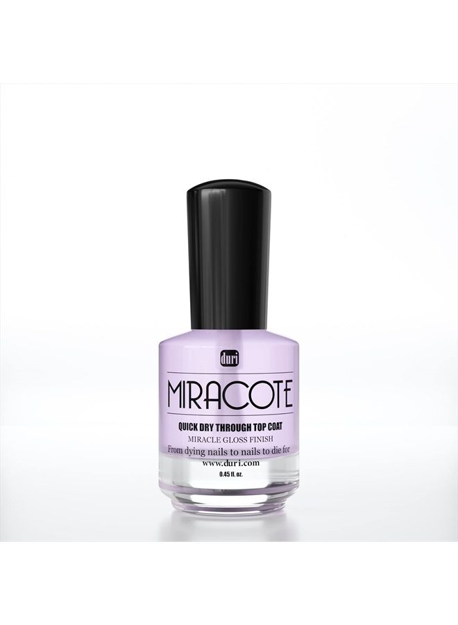 duri Miracote Quick Dry Through Top Coat for Miracle Gloss Finish, None Yellowing, Low Viscosity, Protects Polish from Chipping, Super Glossy, Long Lasting, by Duri Cosmetics - Image 1