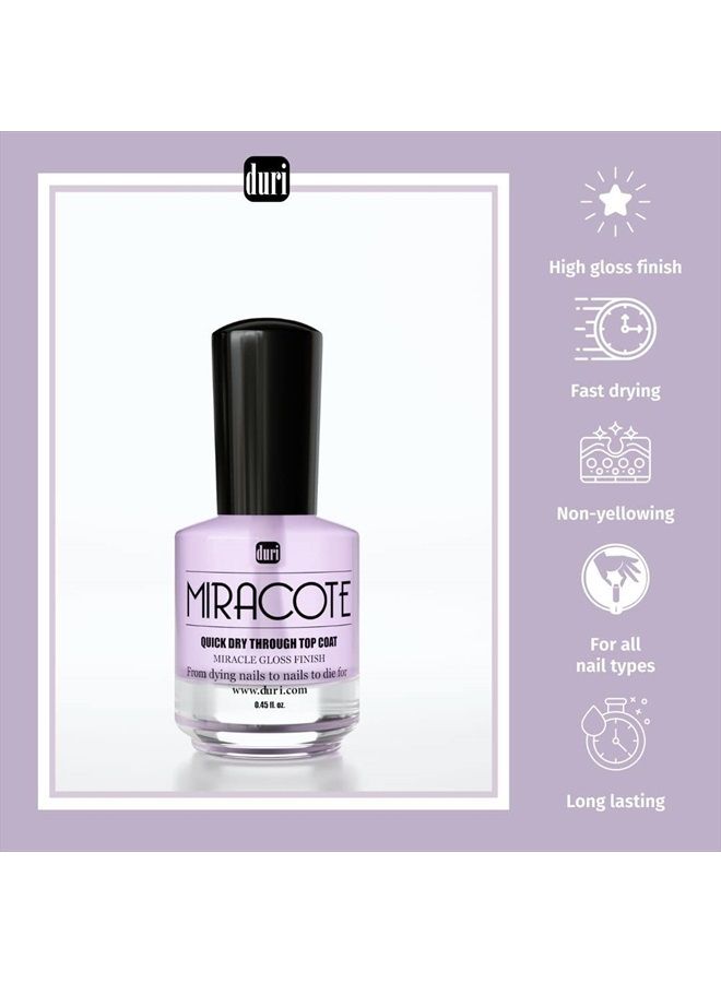 duri Miracote Quick Dry Through Top Coat for Miracle Gloss Finish, None Yellowing, Low Viscosity, Protects Polish from Chipping, Super Glossy, Long Lasting, by Duri Cosmetics - Image 3