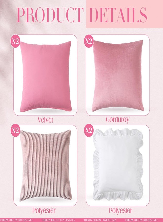 Yuntau Throw Pillow Covers Set of 8 Spring Birthday Party Picnic Set up Mordern Cushion Aesthetic Covers 18x18 Inch for Brunch Bachelorette Graduation Backyard Beach Couch Bed Sofa Decor (Pink Picnic) - Image 2