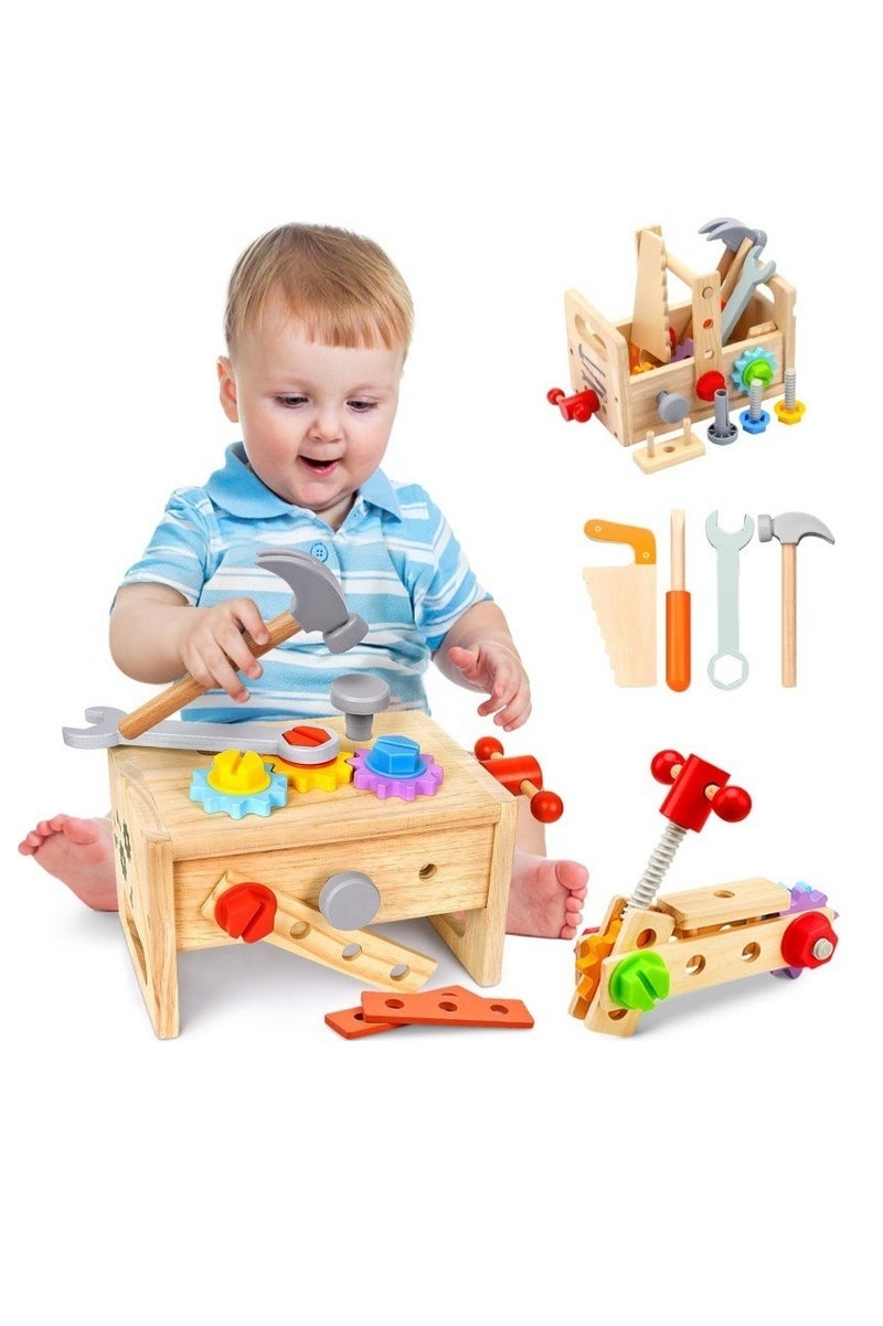 M MIAOYAN Wooden Educational Tool Set for Kids with Toolbox and Storage Bag – Fine Motor Skills and Imagination Development Toy, Perfect Gift for Boys and Girls Ages 3+  - Image 3
