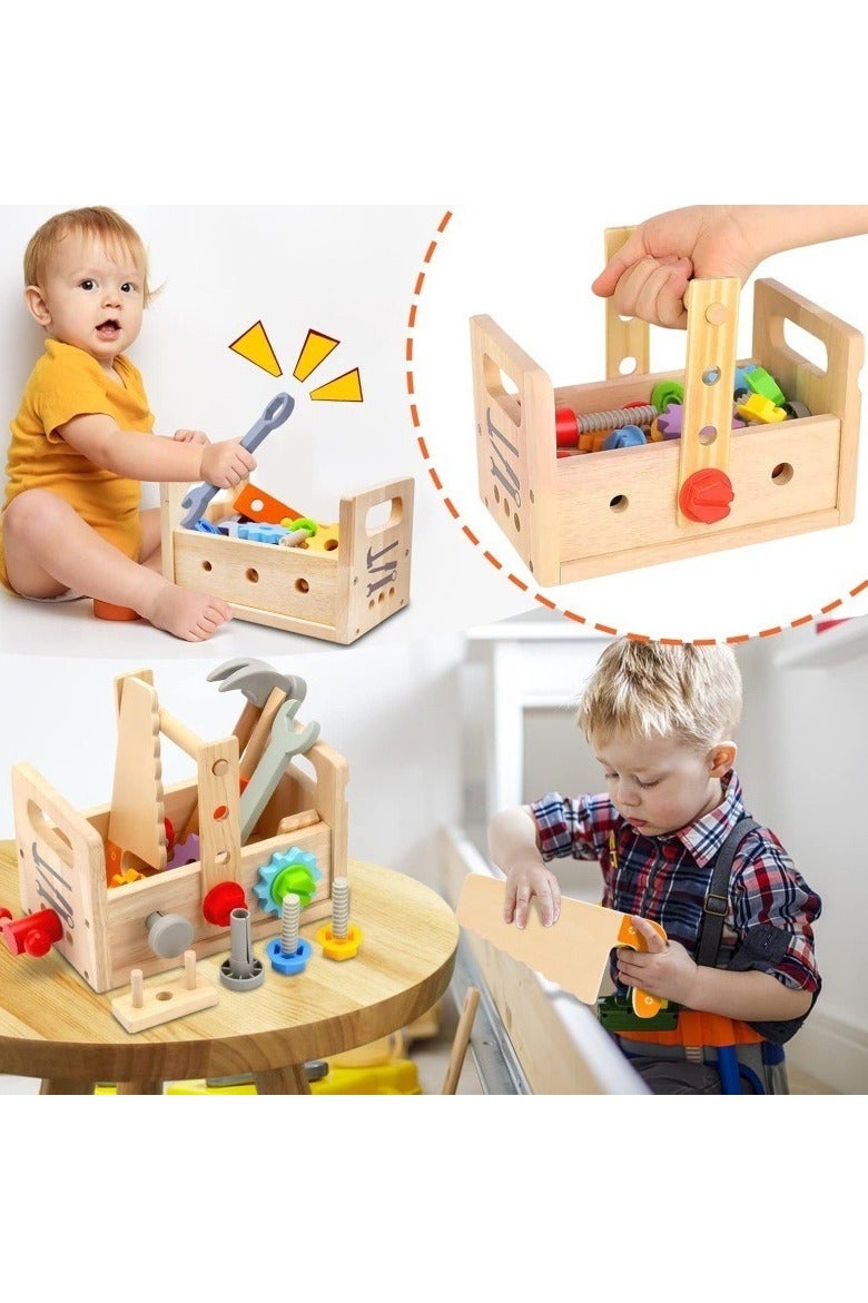 M MIAOYAN Wooden Educational Tool Set for Kids with Toolbox and Storage Bag – Fine Motor Skills and Imagination Development Toy, Perfect Gift for Boys and Girls Ages 3+  - Image 2