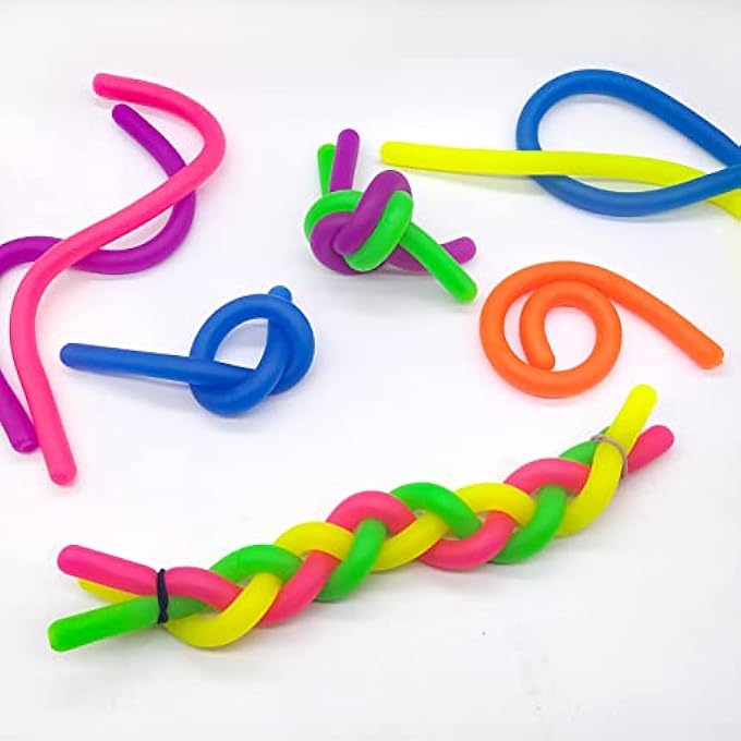 HOSL 24 Pack Stretchy Strings Sensory Fidget Stretch Toys Anxiety Stress Release Toy Stretchy Noodles Pressure Reliver Toy ADD ADHD Autism Reliver Relieve Rope Toy Pull Toy - Image 4