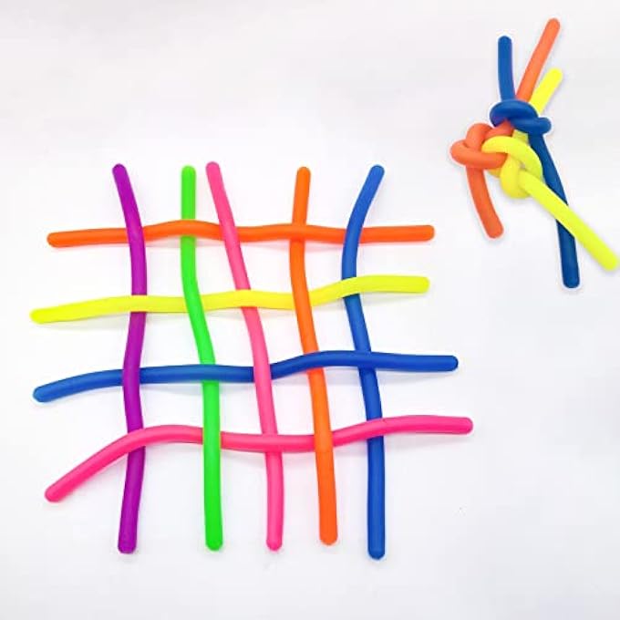 HOSL 24 Pack Stretchy Strings Sensory Fidget Stretch Toys Anxiety Stress Release Toy Stretchy Noodles Pressure Reliver Toy ADD ADHD Autism Reliver Relieve Rope Toy Pull Toy - Image 5