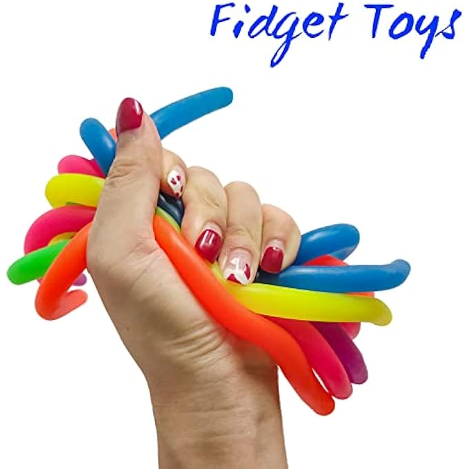 HOSL 24 Pack Stretchy Strings Sensory Fidget Stretch Toys Anxiety Stress Release Toy Stretchy Noodles Pressure Reliver Toy ADD ADHD Autism Reliver Relieve Rope Toy Pull Toy - Image 3