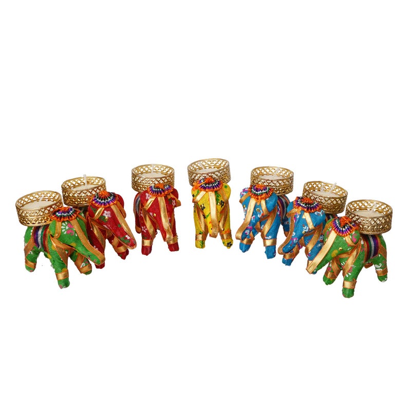 Sanvatsar Elephant Tea Light Holder/Candle Holder with Tea Light/Diwali Decoration (7PCS) - Image 2