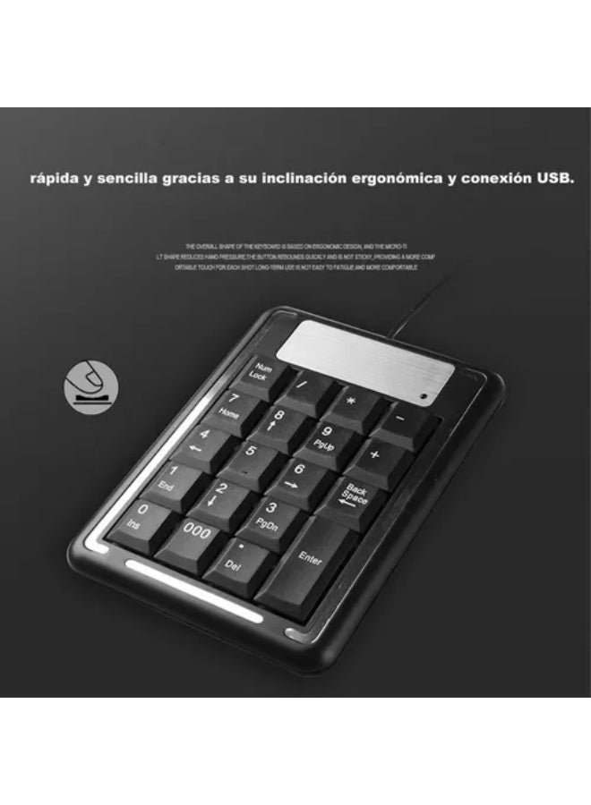 Wired USB Numeric Keypad – 19 Keys Calculator-Style Design – Ergonomic & Fast Data Entry - Image 3
